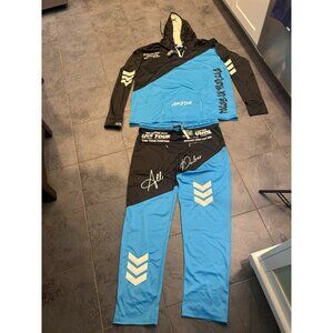 Focus On Your Bag Tracksuit Set Hoodie Joggers Blue Black Men’s 4XL